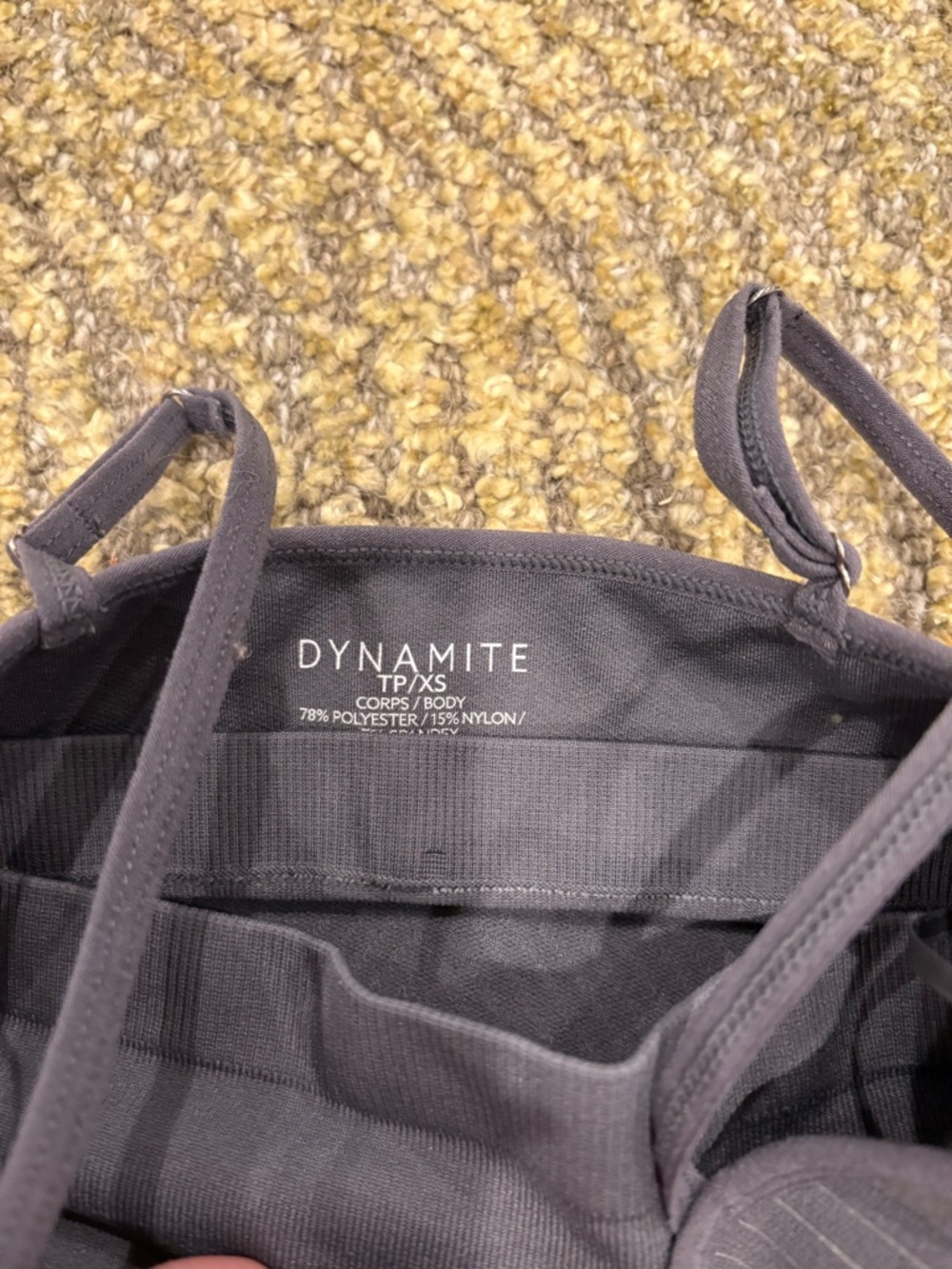 Dynamite Charcoal Ribbed Sweetheart Bodysuit - Picture 4 of 5